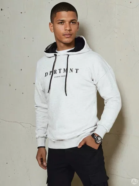 Bluza z nadrukiem jasnoszara Dstreet