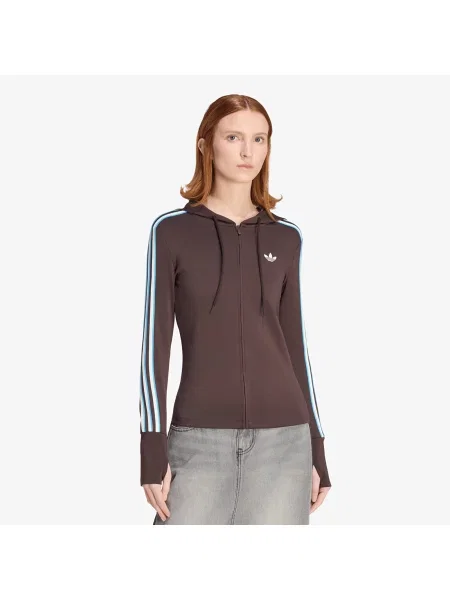 ADIDAS ORIGINALS Ζακέτα φούτερ Trefoil γαλάζιο / σοκολατί λευκό