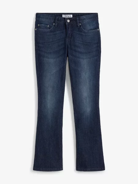 Jeansy o kroju bootcut mid waist ze stretchem niebieskie