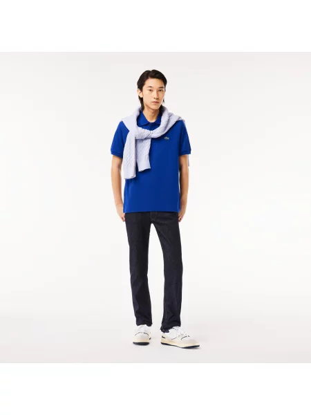 Lacoste Koszulka Polo Oryginał Petit Piqué niebieska