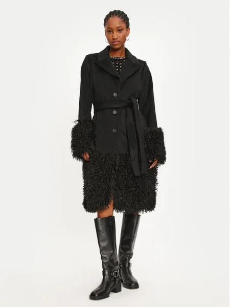 TWINSET Palton de lână negru