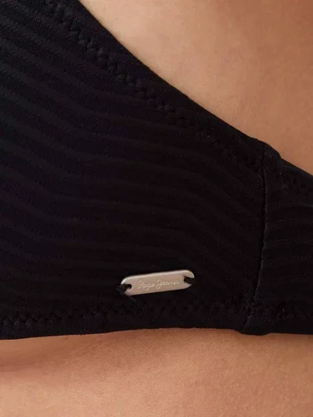 Pepe Jeans biustonosz kąpielowy WAVE BR KNOT TOP miękka miseczka czarny