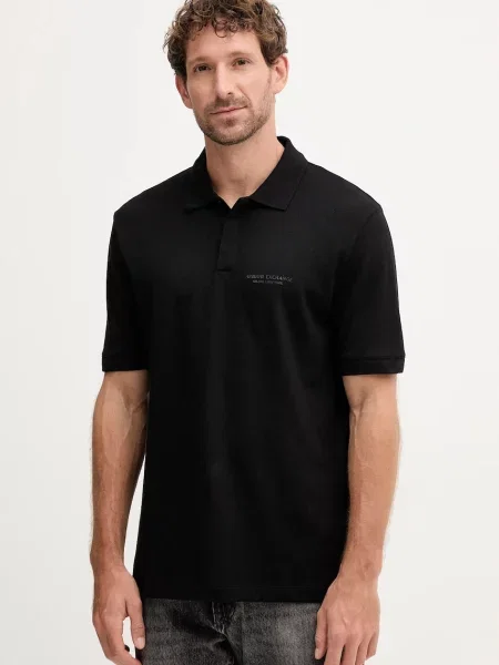 Tricou polo Armani Exchange negru