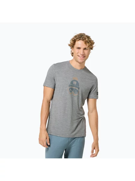 Tricou pentru bărbați super.natural Gogeanie cashmere grey melange/various gri
