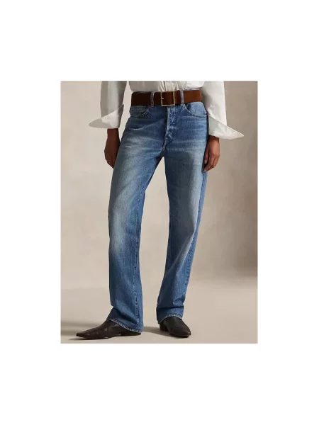 Polo Ralph Lauren jeansy high waist niebieskie
