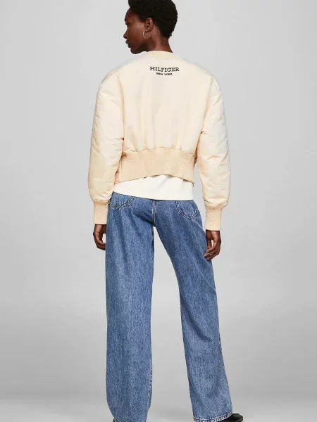 Утепленный бомбер Tommy Hilfiger бежевый
