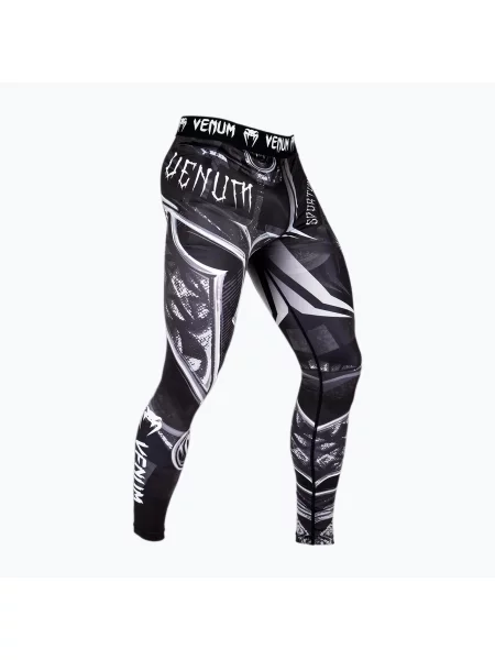 Tréninkové legíny Venum Gladiator Compression Tights black/white bílé