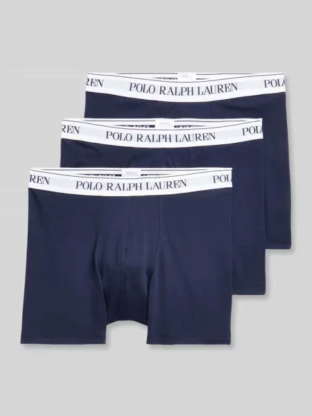 Obcisłe bokserki z mieszanki bawełny w zestawie 3 szt. Polo Ralph Lauren granatowe