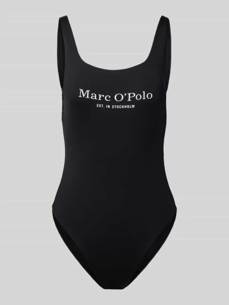 Kostium kąpielowy z nadrukiem z logo model ‘Essentials’ Marc O'polo czarny