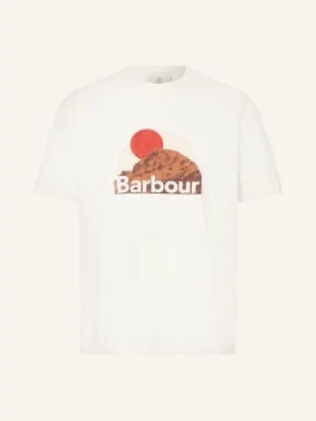 Barbour Tričko Wadsworth režná / hnědá / tmavě červená