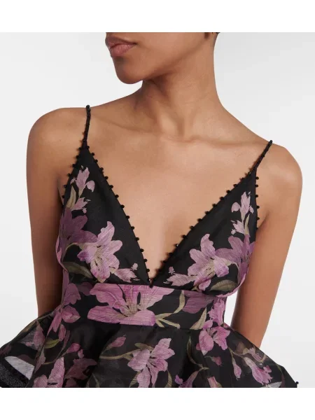 Rochie Zimmermann de in cu model floral negru