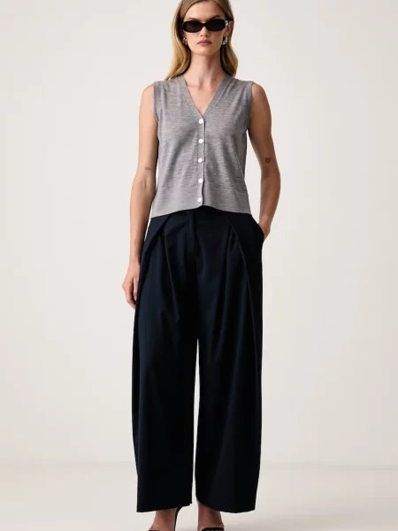 MM by Max Mara vesta dámska vlnená MMLALBATA sivá