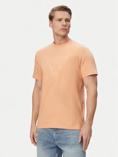 Guess T-shirt Regular Fit narančasta