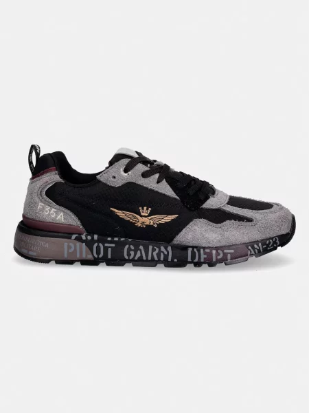 Pánske topánky Aeronautica Militare jet black čierna