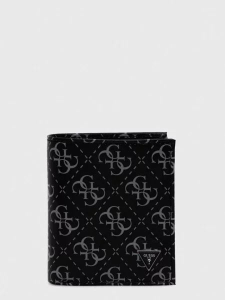 Шкіряний гаманець Guess чорний