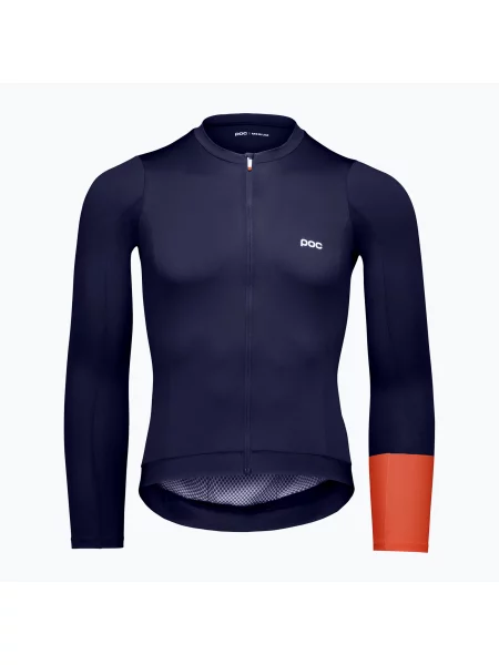 Ciclism tricou cu mânecă lungă Poc din jerseu marină