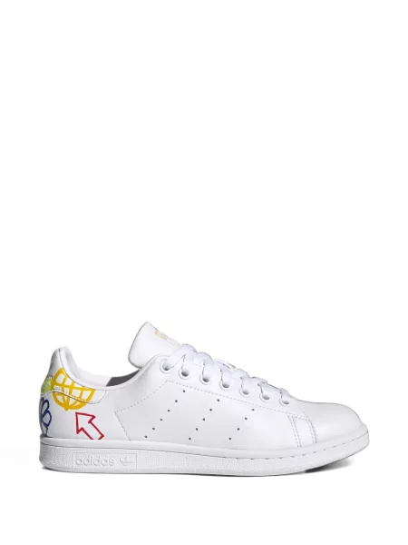 Sneakersy Adidas Stan Smith z nadrukiem galaktyka na platformie białe
