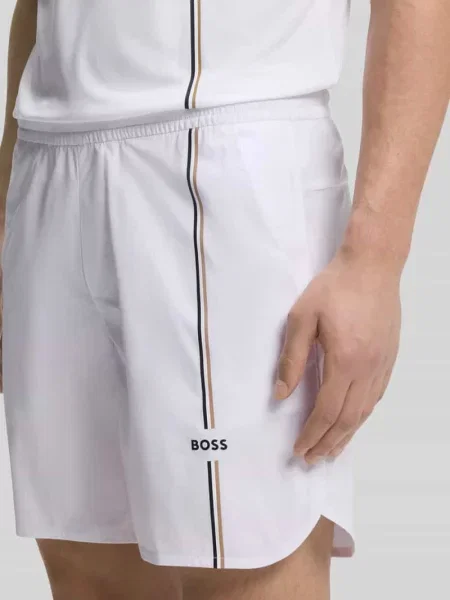 Szorty sportowe o kroju regular fit z detalami z logo model SH_TOC GAME 8 INCH' Boss Green białe
