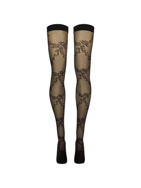Ciorapi Wolford cu model floral din dantelă negru