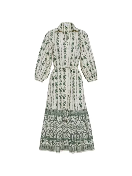 Rochie midi Cara Cara cu model floral cu imagine verde