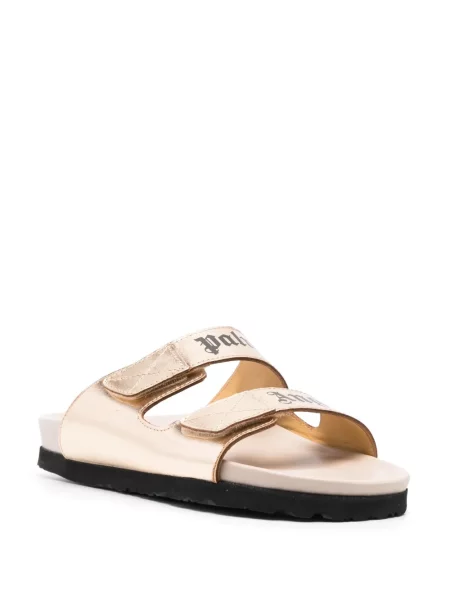Papuci Palm Angels din piele cu imagine auriu