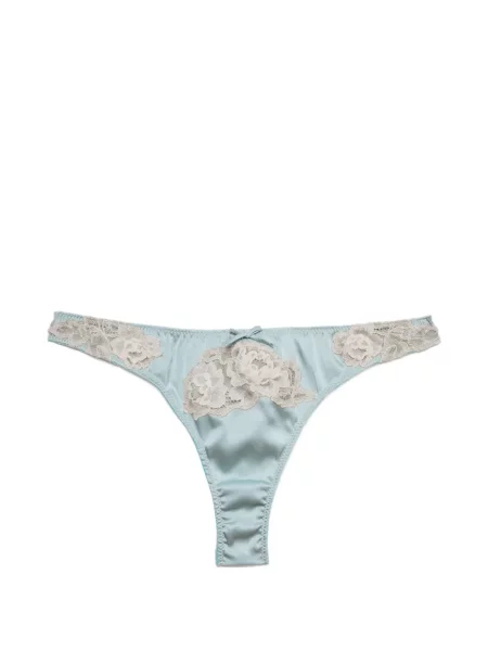 Chiloți tanga Fleur Du Mal din dantelă verde