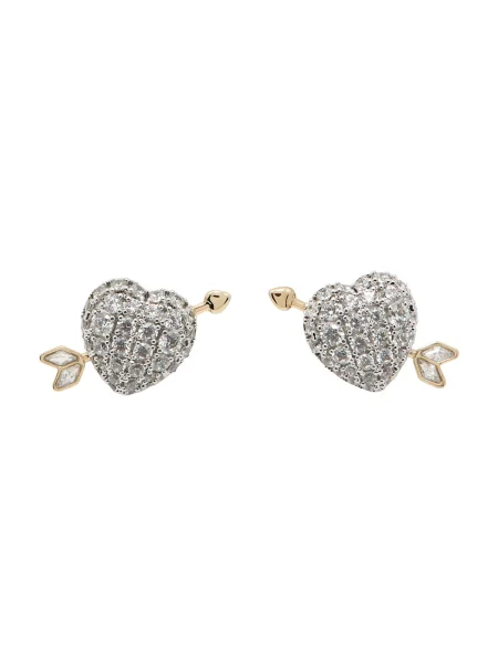 Swarovski Cercei auriu transparent argintiu