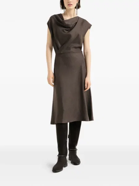 Rochie Brunello Cucinelli de lână plic maro