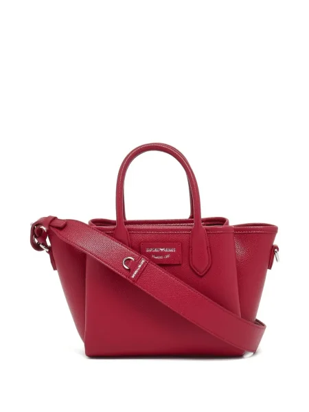 Geantă messenger Emporio Armani din piele roșu