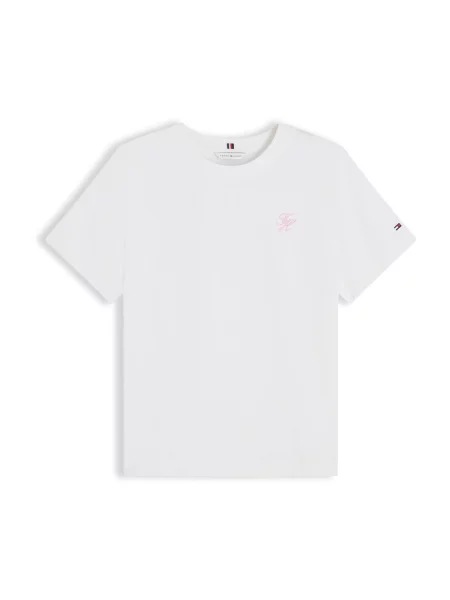 TOMMY HILFIGER Tricou roz pastel alb