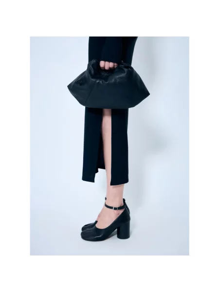 Maison Margiela torebka skórzana Japanese Draped Mini czarny