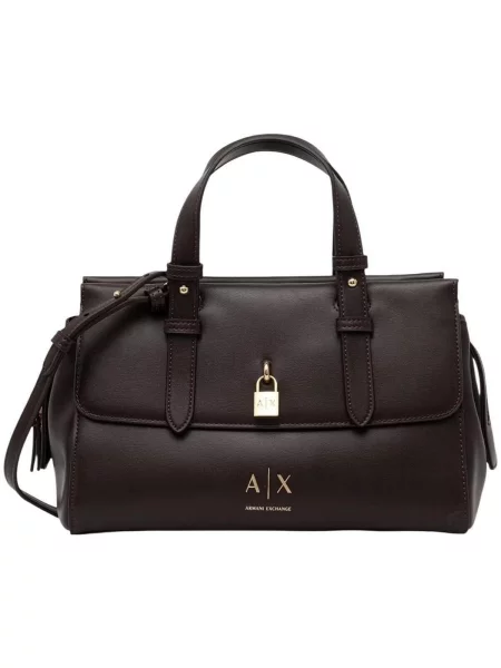 Crossbody kabelka Armani Exchange z ekologickej kože hnedá
