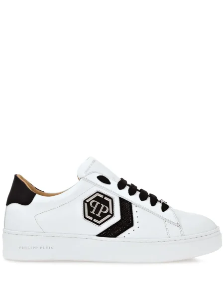 Sneakerși Philipp Plein din piele alb