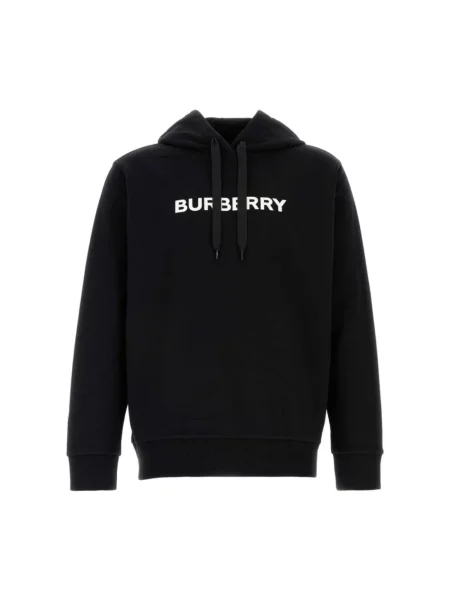 Bluza z kapturem Burberry z kapturem z nadrukiem czarna