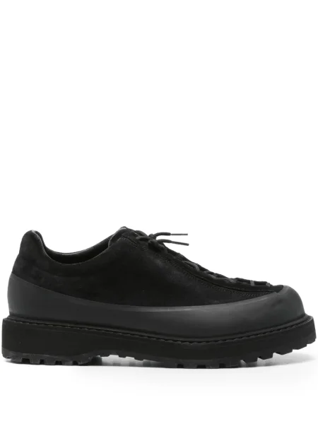 Sneakerși Stone Island cu șireturi din piele de căprioară cu strasuri negru