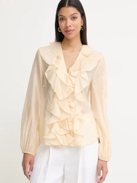 Twinset cămașă pentru femei cu lyocell bej