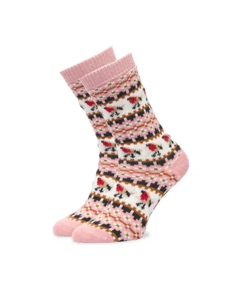 Barbour Șosete lungi Robin Fair Isle deschis roz