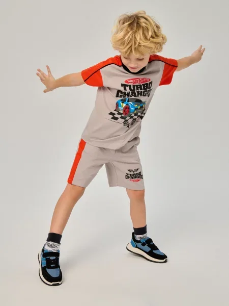 Sinsay Souprava trička a kraťas Hot Wheels šedá