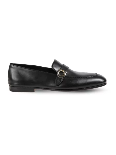 Półbuty Ferragamo skórzane czarne
