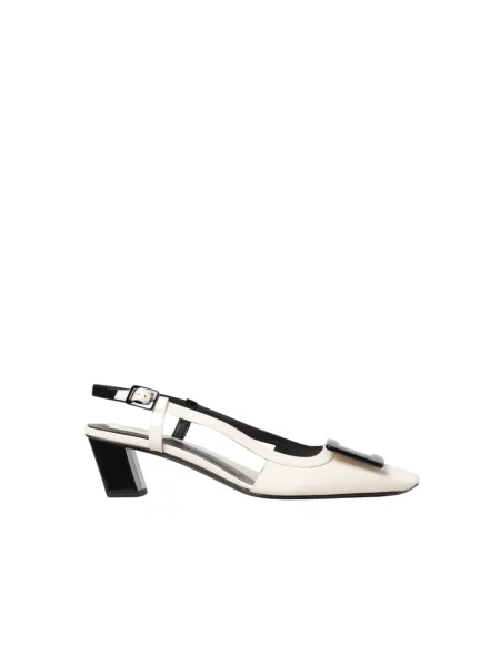 Czółenka Roger Vivier skórzana z otwartą piętą biała