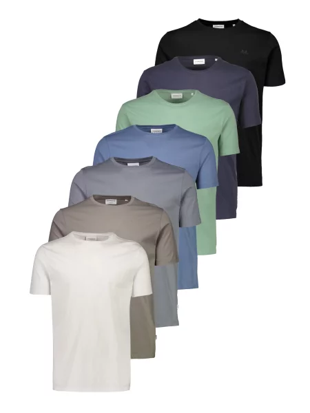 Lindbergh Tricou ecru / opal / albastru închis / gri / kaki / verde mentă negru