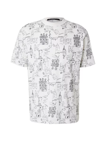 Karl Lagerfeld Tricou negru / murdar alb