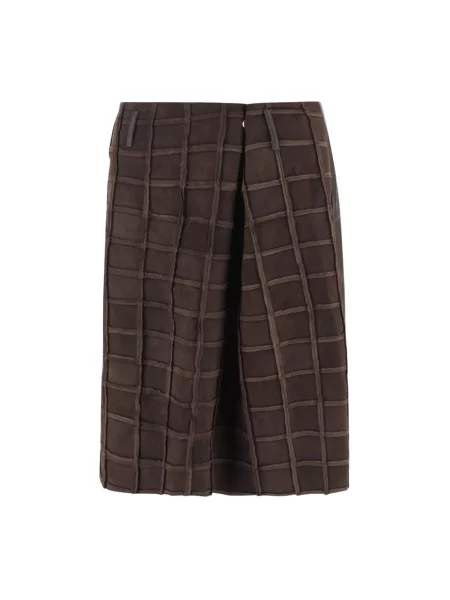 Spódnica skórzana Niccolò Pasqualetti brązowa