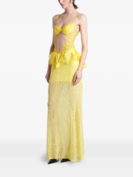 Rochie David Koma din dantelă galben