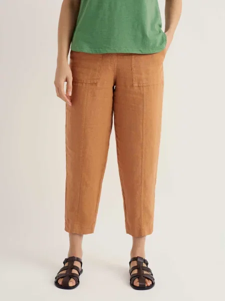 Seasalt Cornwall Pantaloni Saltings coniac maro