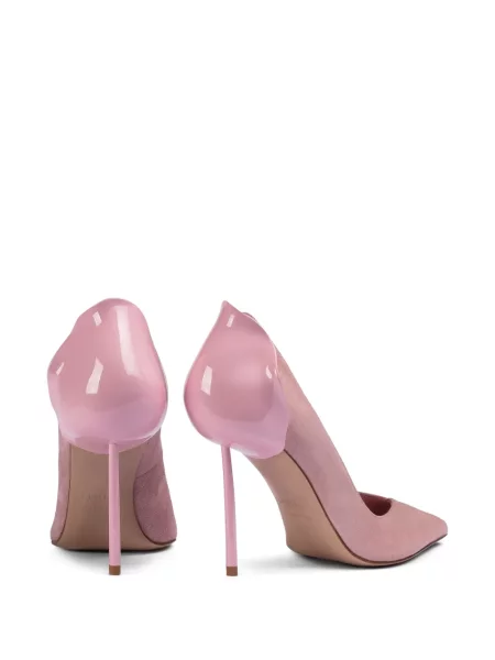Pantofi cu toc Le Silla din piele de căprioară roz