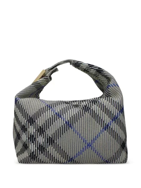 Geantă shopper Burberry în carouri verde