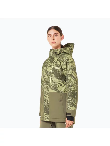 Дамско яке за сноуборд Oakley TNP TBT Insulated duality swirl dbl green зелено