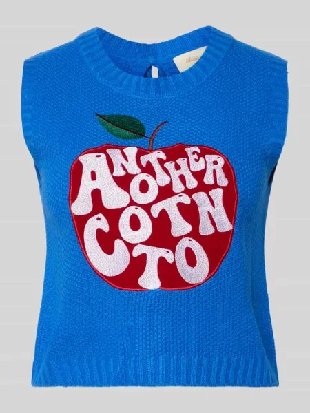 Kamizelka o wyglądzie dzianiny w kroju regular fit Another Cotton Lab niebieska