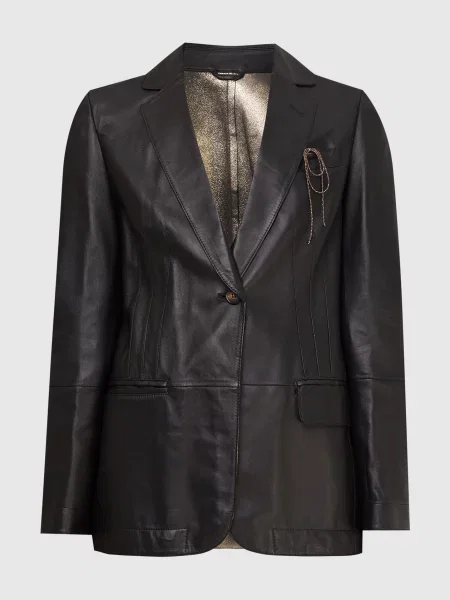 Шкіряний жакет Brunello Cucinelli чорний